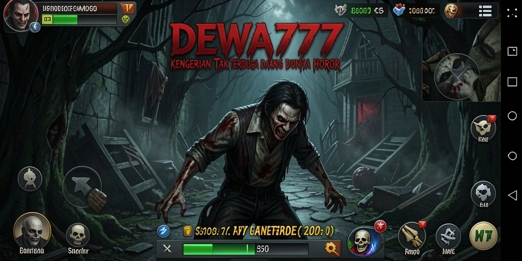 Screenshot gameplay DEWA777 dengan suasana horor yang mencekam.