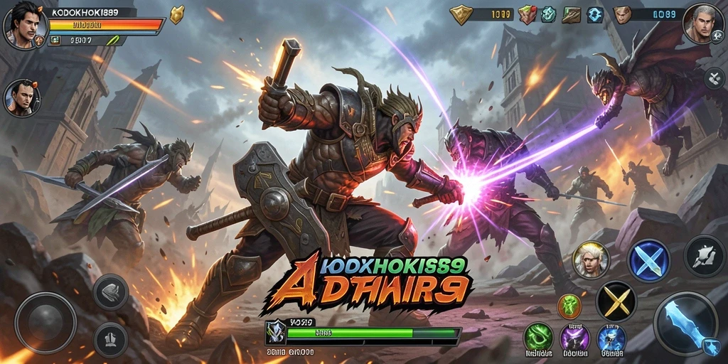 Tampilan gameplay seru dari KODOKHOKI889 dengan aksi pertarungan yang menegangkan.