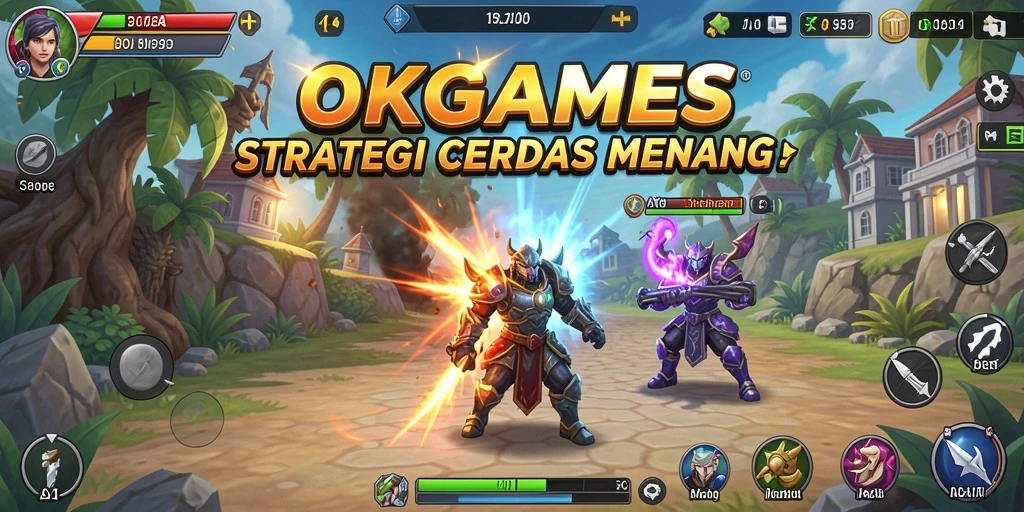 Tampilan gameplay OKGAMES dengan aksi strategi yang intens.